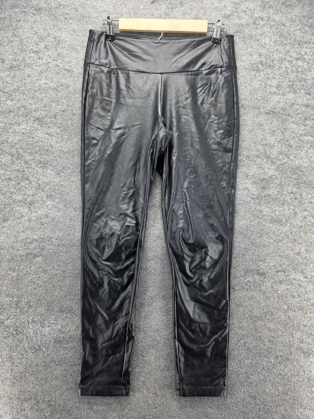 Altar'd State Leggings Womens S Black Ankle Mid Rise Faux Leather Shaping